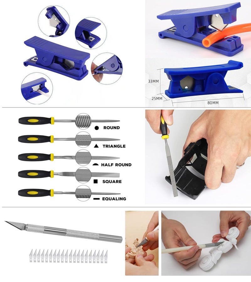 AEORUM 124Pcs 3D Printing Accessory Tools with Tool Bag for 3D Printer Modeler Basic Tools Diverse 3D Print Nozzle Cleaning Kit Mini Rotary Tool 3D Printer Tools for Remove/Trim and Finish 3D Print - Image 4